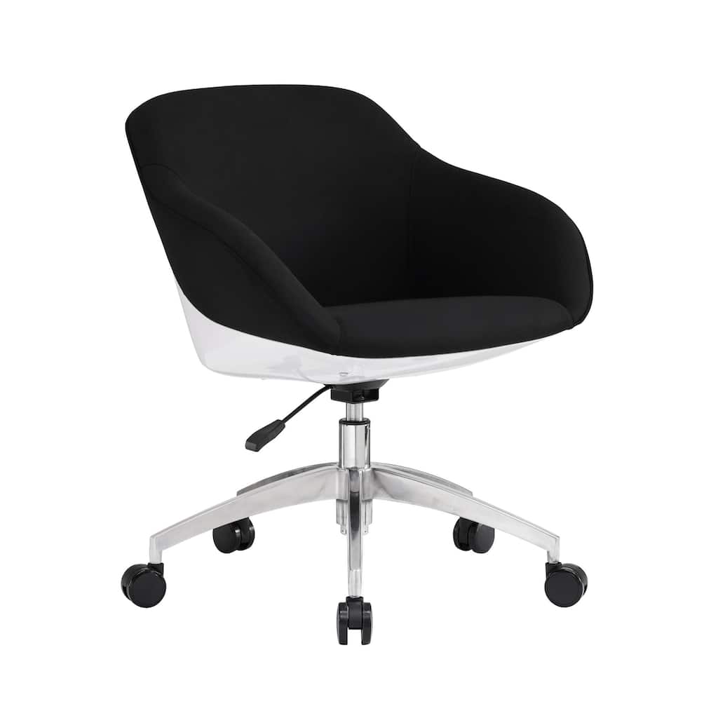 31" Black and Silver Home Office Upholstered Task Chair