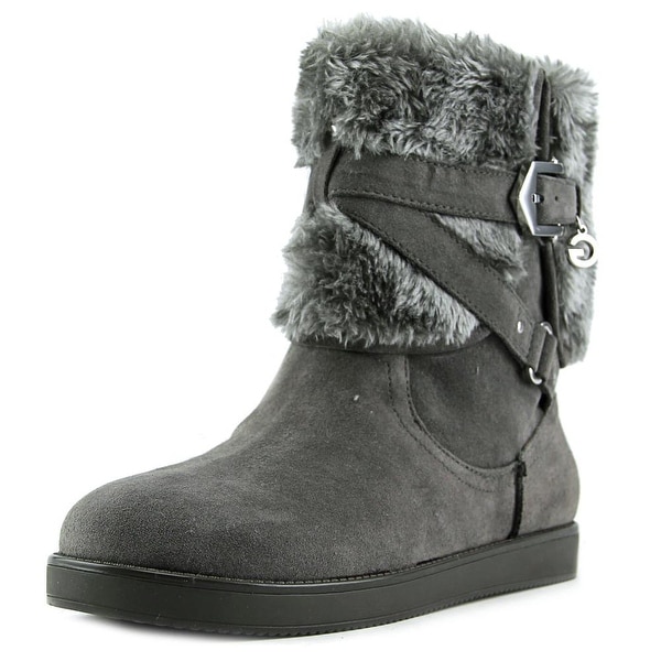 G By Guess Alixa Women Round Toe Faux Fur Gray Winter Boot