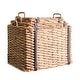 preview thumbnail 13 of 13, DreamPatio Rosa Water Hyacinth Basket Set with PU Leather (3 pieces)