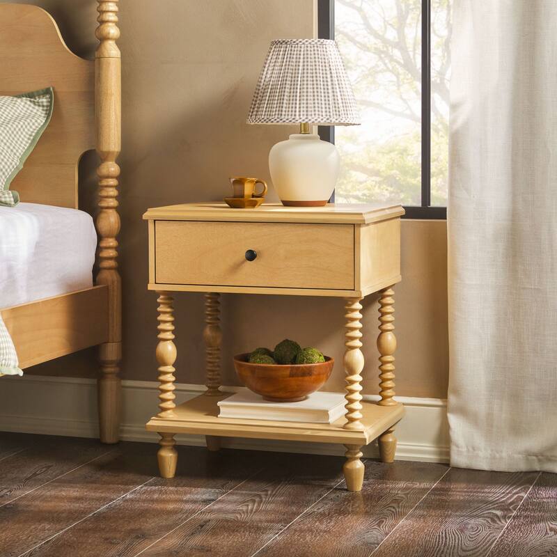 Walker Edison Easy Assembly Solid Wood 1-Drawer Nightstand
