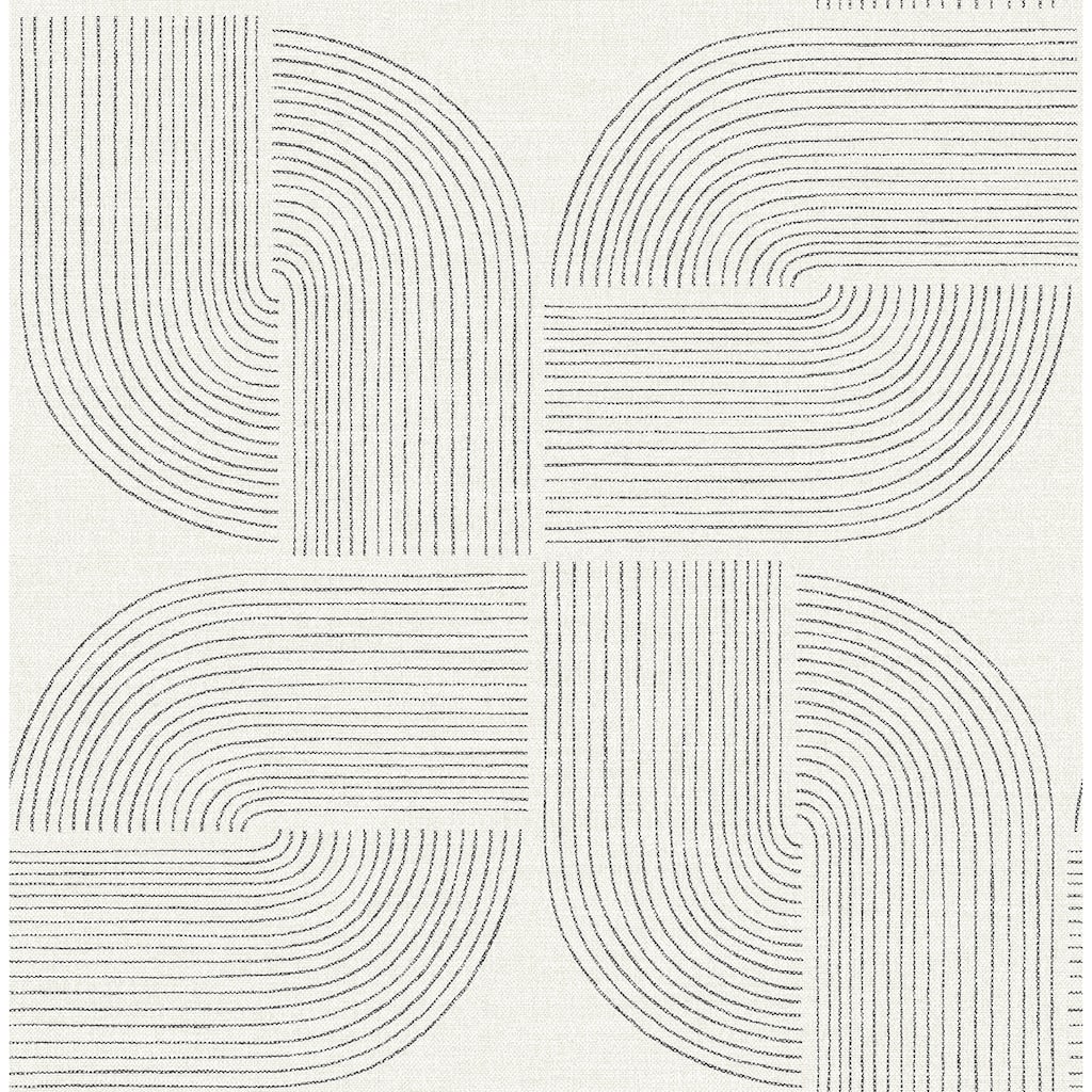 A-Street Prints Savoye Black Spiral Arches Wallpaper