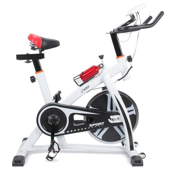 Shop Akonza Pro Exercise Stationary Bike Indoor Cycling Bicycle Gym Heart Pulse Trainer W Bottle Holder Overstock 22253014