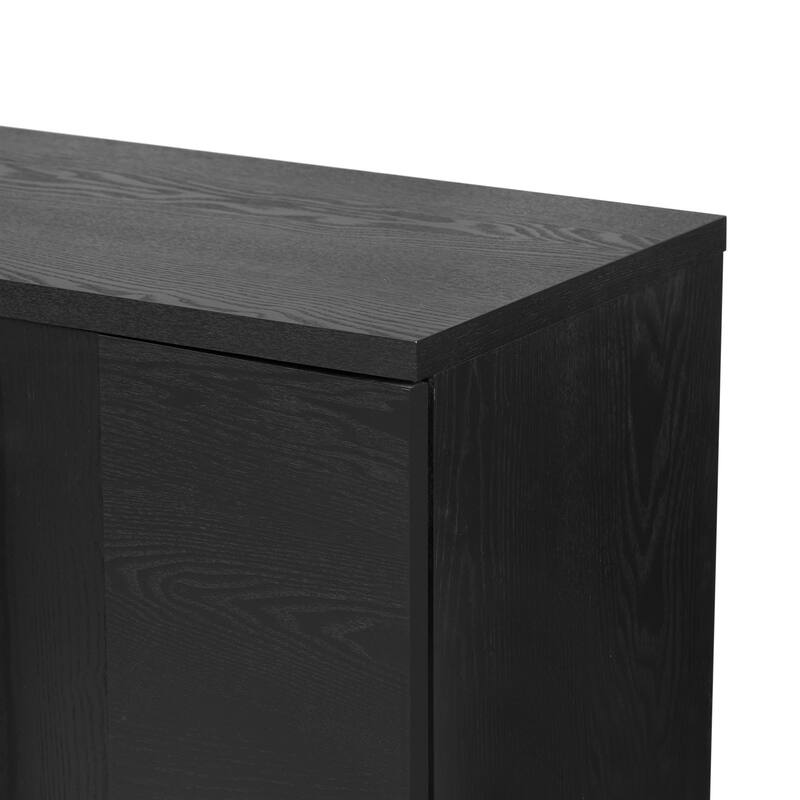 Wood Sideboard with Adjustable Shelves and Gold Handles