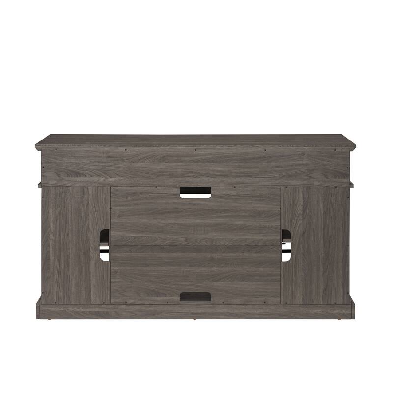 TV Media Stand Living Room Entertainment Center for TV Up to 65", Classic TV Console Table with Open and Closed Storage Space