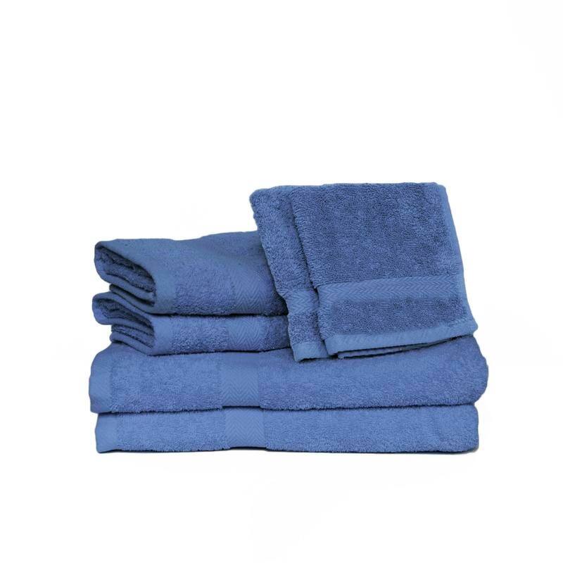Deluxe 6-piece Cotton Terry Bath Towel Set - Marine
