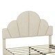 preview thumbnail 8 of 14, Queen Size Velvet Upholstered Platform Bed with Petal Shaped Headboard