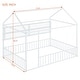 preview thumbnail 5 of 25, Full Size Metal Bed House Bed Frame with Fence and Shelves, White