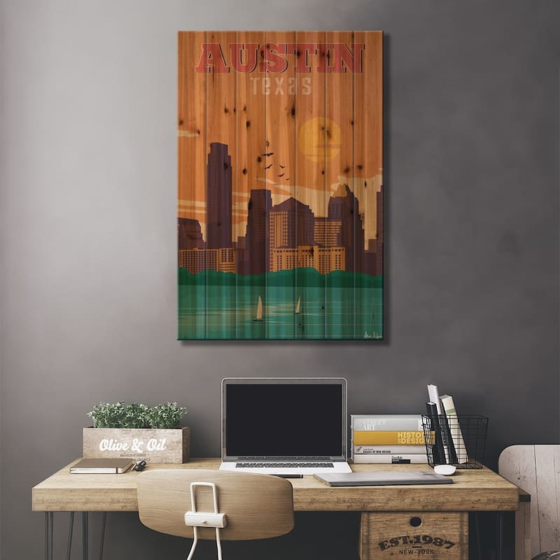 Austin Print On Wood by IdeaStorm Studios - Multi-Color