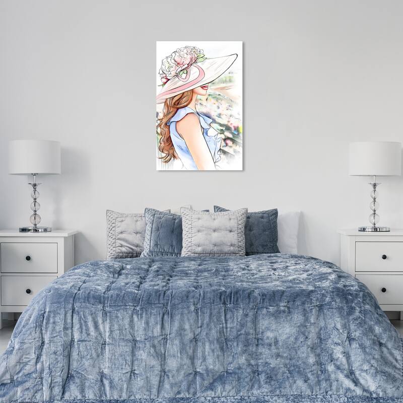 Wynwood Studio Canvas Fashion and Glam Light Blue Derby White and Light Blue Modern & Contemporary Wall Art Canvas Print - 36 x 24