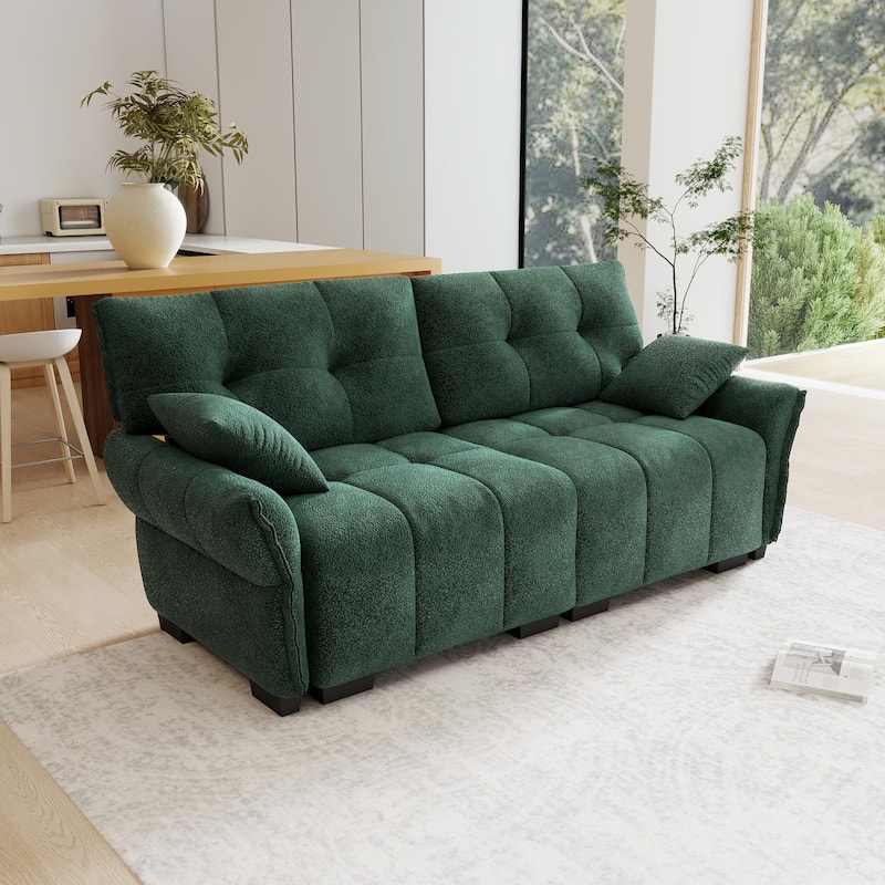 Ergonomic Design 78.7-inch Double Seater Loveseat Sofa Chenille Couch for Living Room, Lounge, Office Space