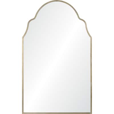 42" Antique Silver Glass Framed Leaf Finish Wall Mirror