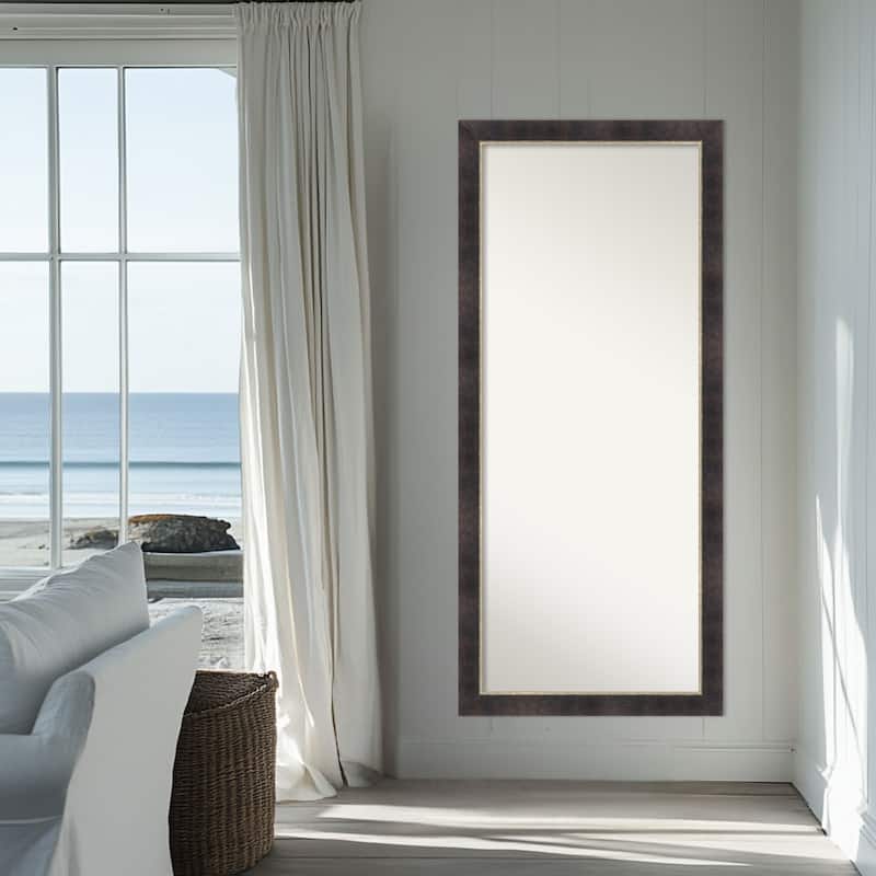 Odin Non-Beveled Framed Full-Length Floor Leaner Mirror - Odin Antique Bronze - 29 x 65 in