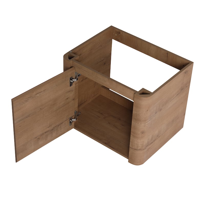 Malwee 24"/36"/48"/60" Floating Bathroom Vanity, Wall Mounted Bathroom Vanity with Ceramic Sink,Soft Close Door and Shelf