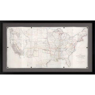 United States Map Framed Art Giclee - United States Map Framed Art Giclee Under Glass