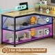 preview thumbnail 38 of 36, 67" L Gaming Shaped Desk Storage Shelves Power Outlet 2 Drawers