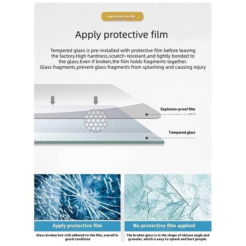 Single Sliding Shower Door Semi-Frameless Shower Glass Panel, 1/4" Clear Tempered Glass