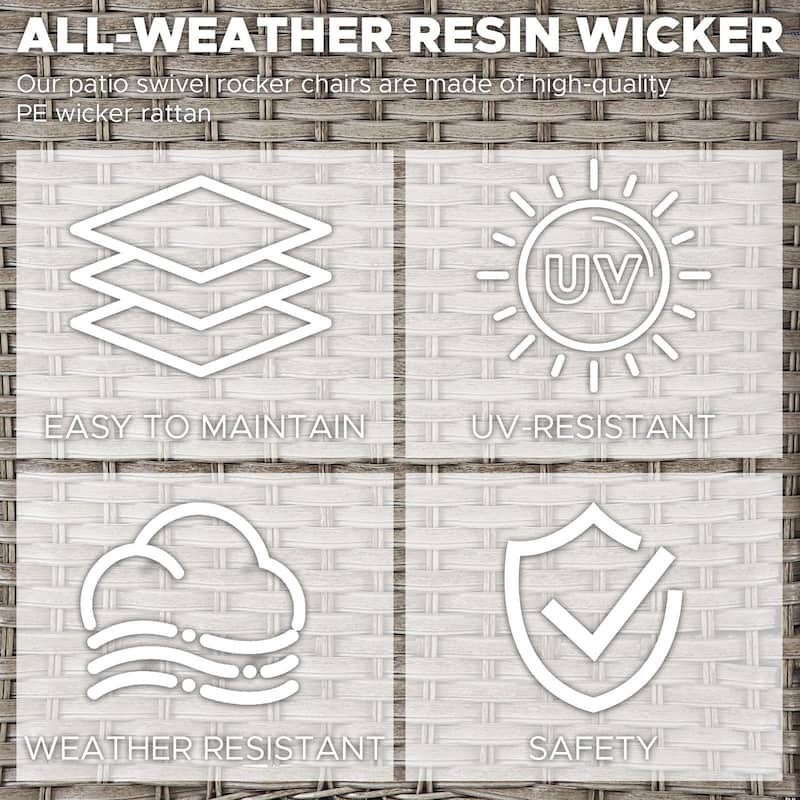 Wicker Outdoor Swivel Rocker Patio Chairs