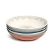 preview thumbnail 1 of 6, Sango Siterra Glazed Garden 4-Piece Speckled Stoneware Pasta Bowl Set- Wide Shallow Dinner Bowls with Hand-Painted Rustic Design Multi-Color