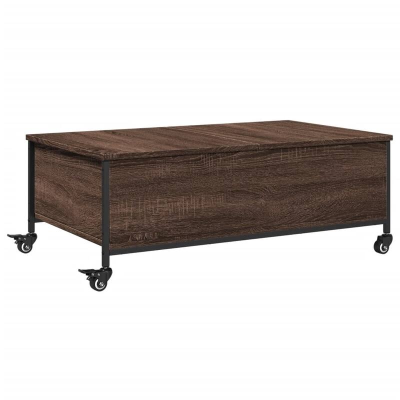 vidaXL Coffee Table Brown Oak Engineered Wood Small Modern - 21.7 x 35.8 x 13.4 in
