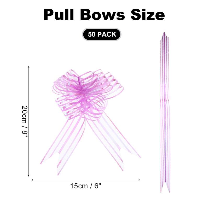 50pcs Pull Bows 5.9 Inch Wide Ribbon Gift Bows for Gift Wrapping