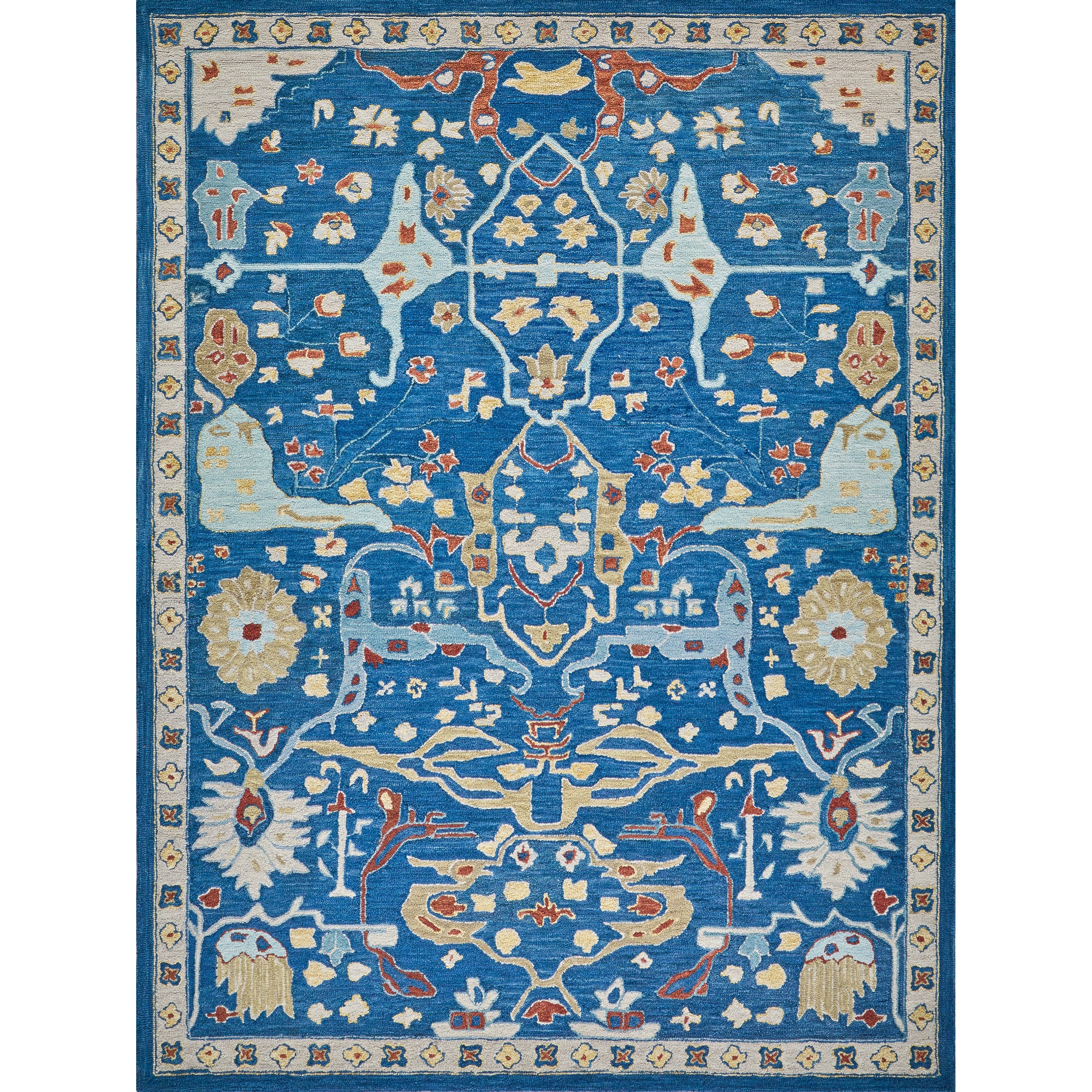 Hamilton hand-tufted New Zealand Wool Navy/Multi Area Rug