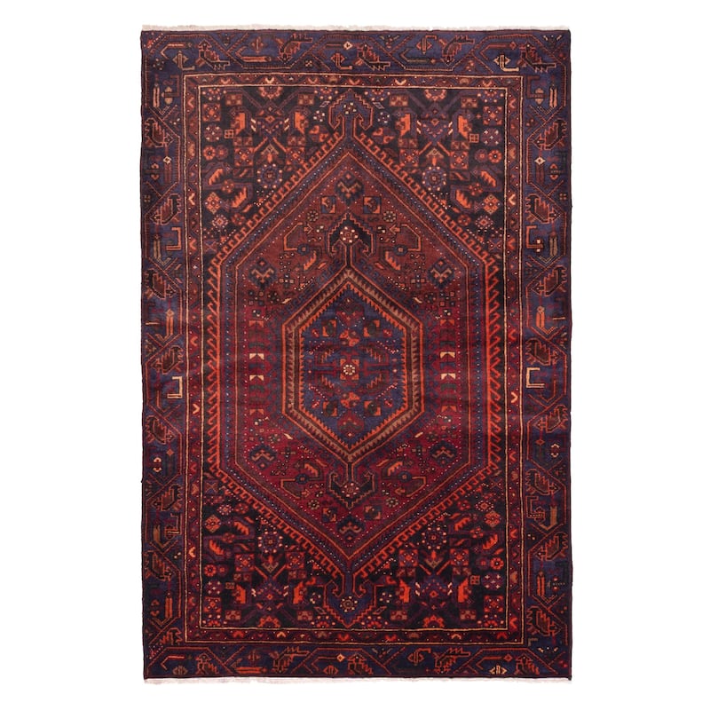 ECARPETGALLERY Hand-knotted Anadol Dark Red Wool Rug - 4'6 x 6'9