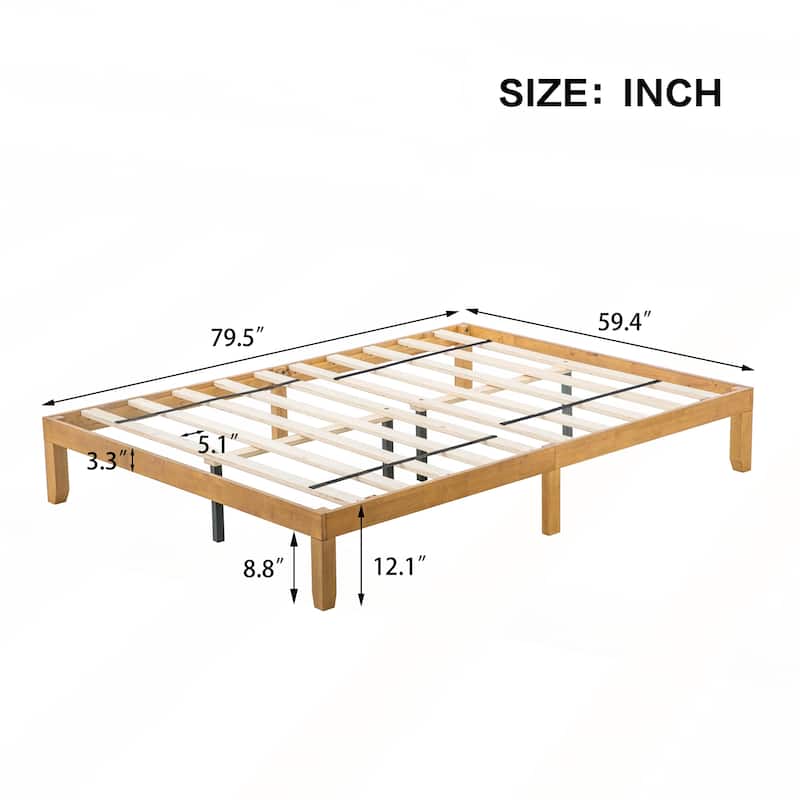 Queen Size Wood Platform Bed Frame