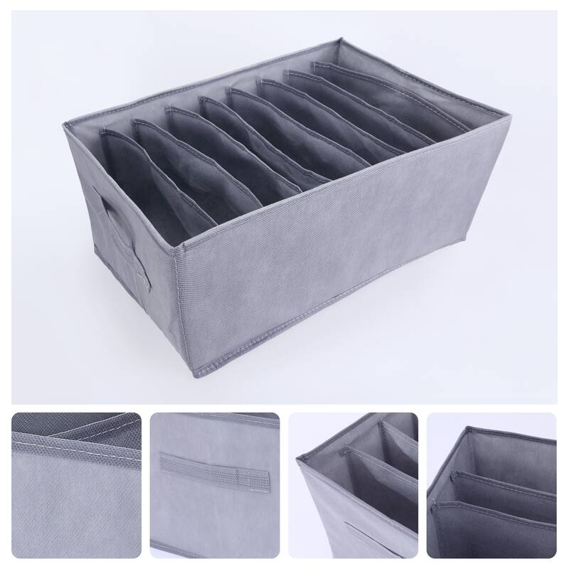 Storage Cube, Fabric Storage Bin with Handles for Shelves Closet, 1 Pcs Collapsible Storage Basket for Organizing Clothes Books - 9 Grid