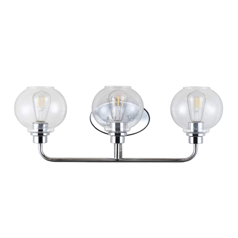 Staunton Iron/Seeded Glass Cottage Rustic LED Vanity Light, by JONATHAN Y