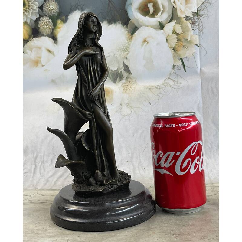 Gaia Earth Mother Female Figure Bronze Statue Sculpture Signed Original 11 Inches X 6 Inches