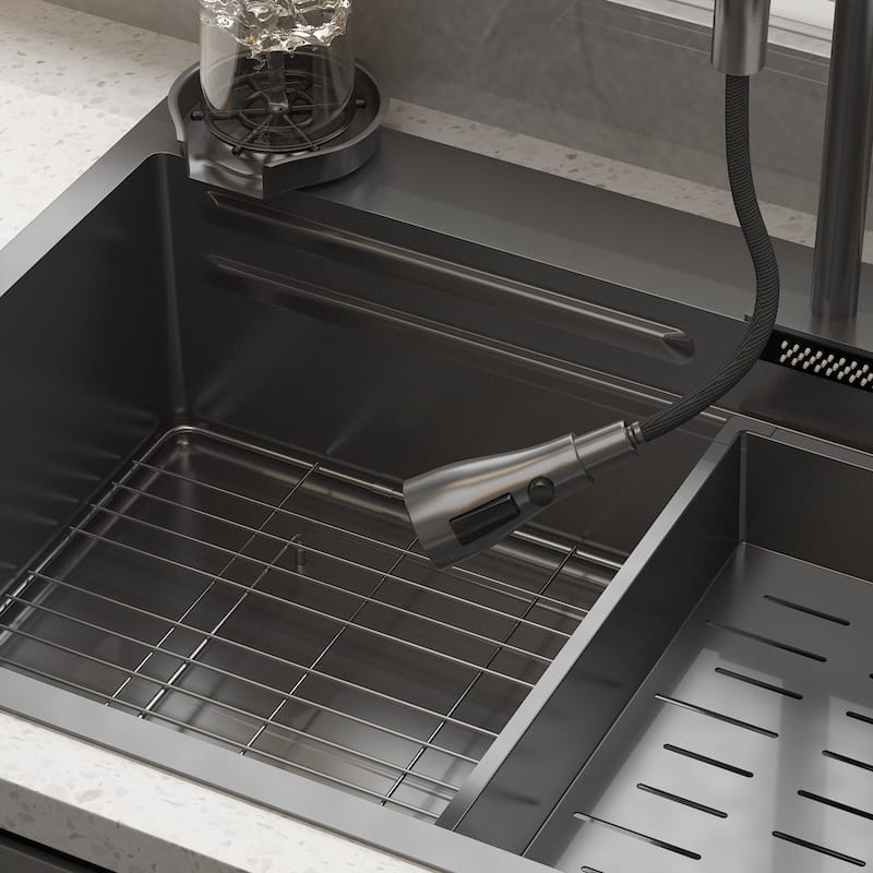 Single Bowl Kitchen Workstation Sink w/Accessories Kit 9 Accessories