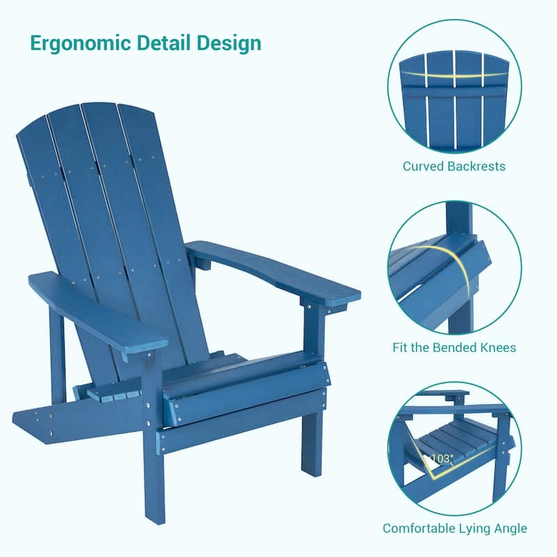 Bonosuki Patio Faux Wood Adirondack Chair Weather Resistant-Set of 2