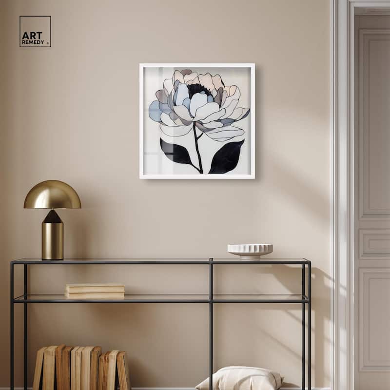 Gray Scale Flower II Shadowbox by Art Remedy