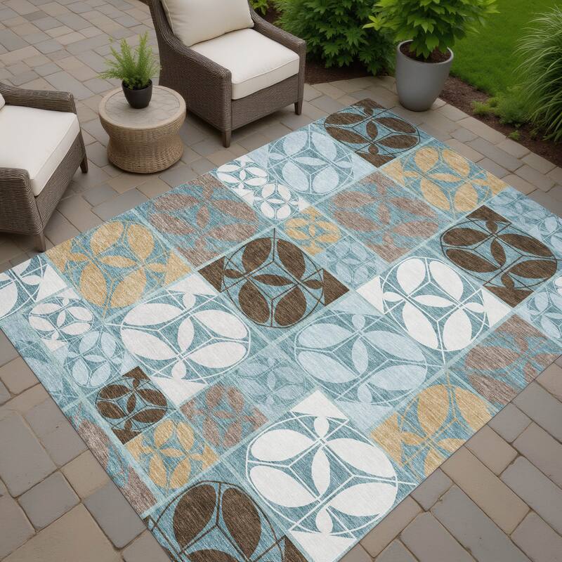 Machine Washable Indoor/ Outdoor Patch Lupton Chantille Rug