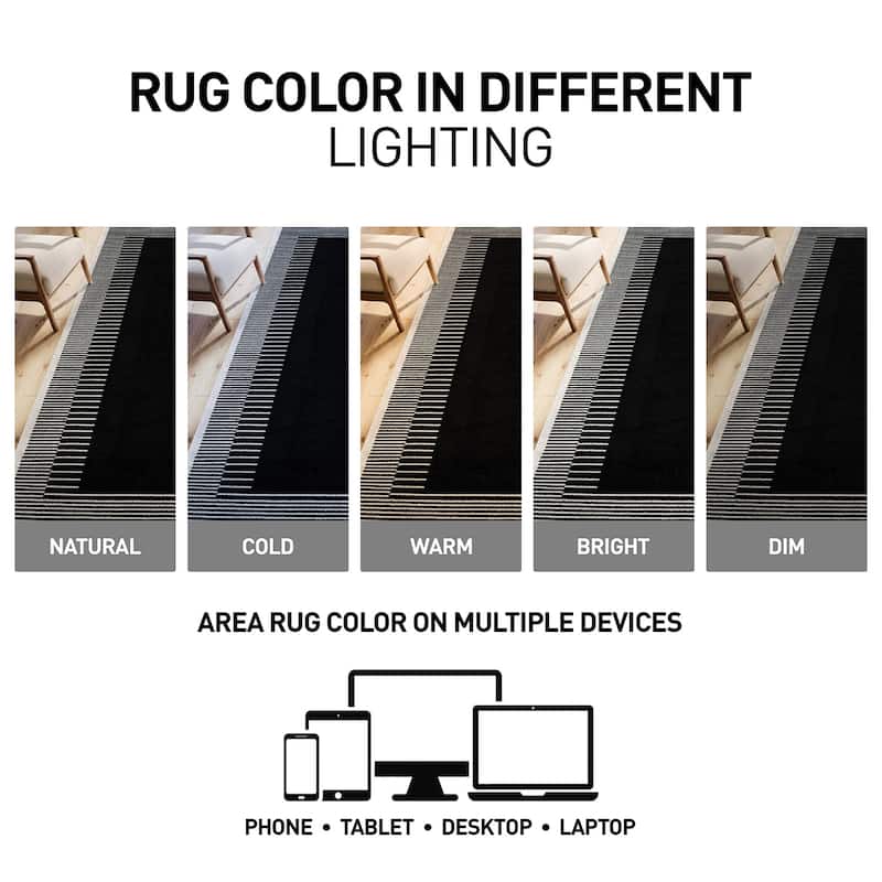 World Rug Gallery Modern Abstract Bordered Area Rug for Living Room, Bedroom, or Entryway - Low Pile Indoor Rug