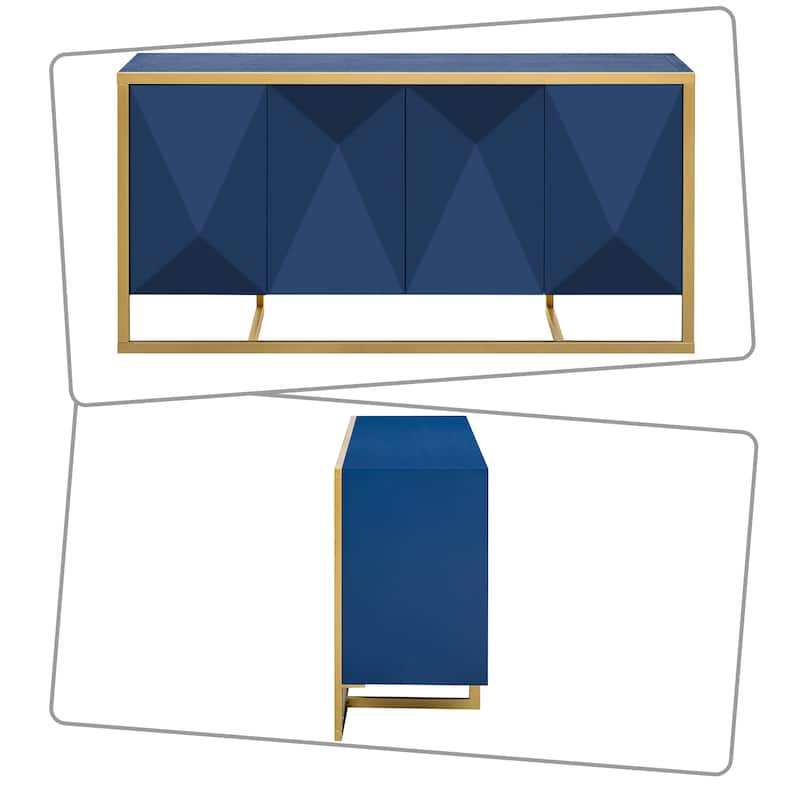 Modern luxury style sideboard with metal base and shelves for bedroom kitchen living room hallway