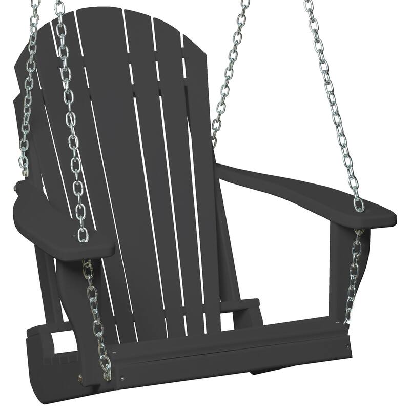 Poly Lumber Adirondack Swing Chair with Chains - Gray