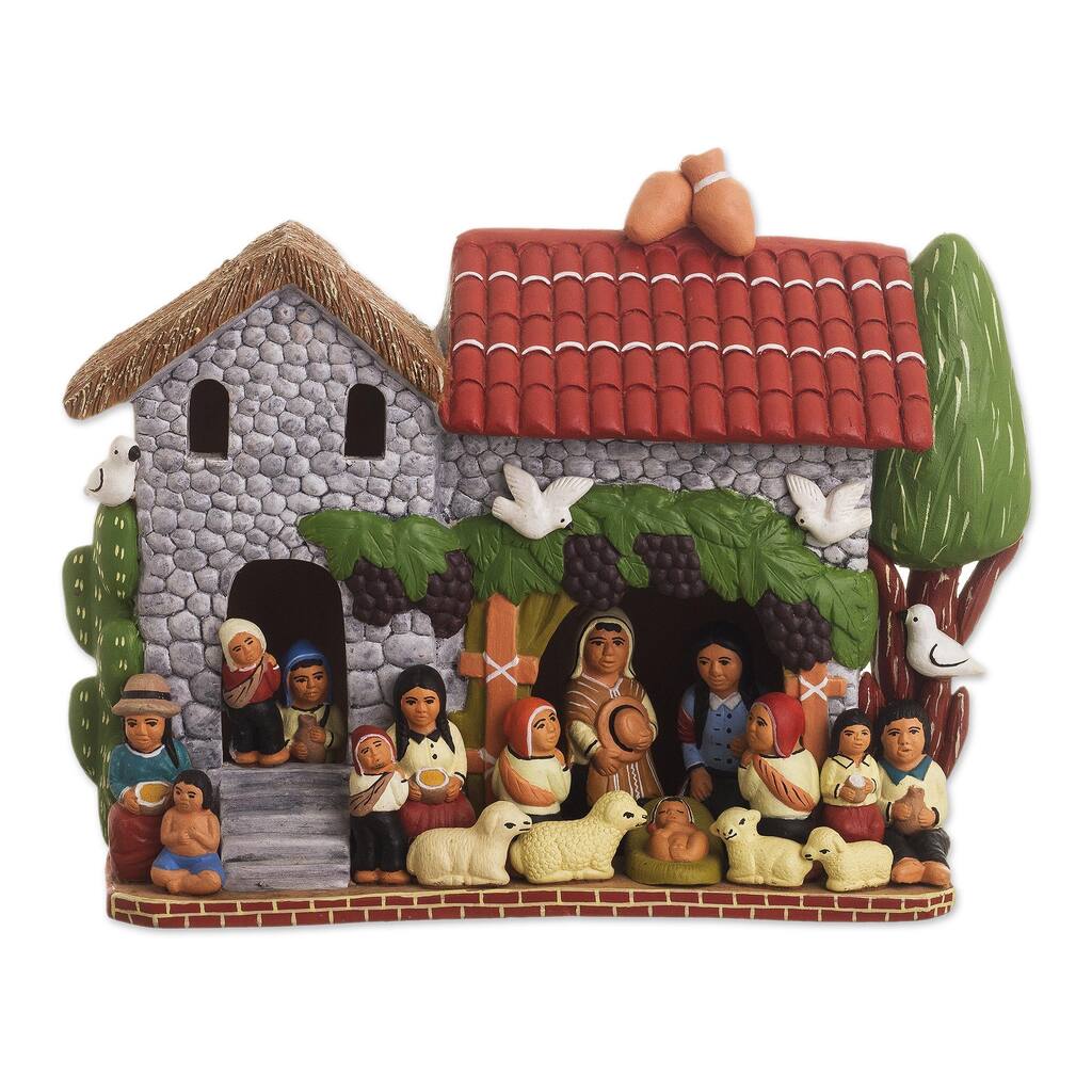 Novica Handmade The House By The Tree Ceramic Figurine