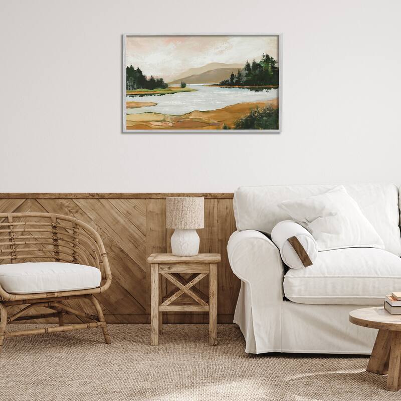 Stupell Relaxing Valley Lake Framed Giclee Art Design By Max Maxx