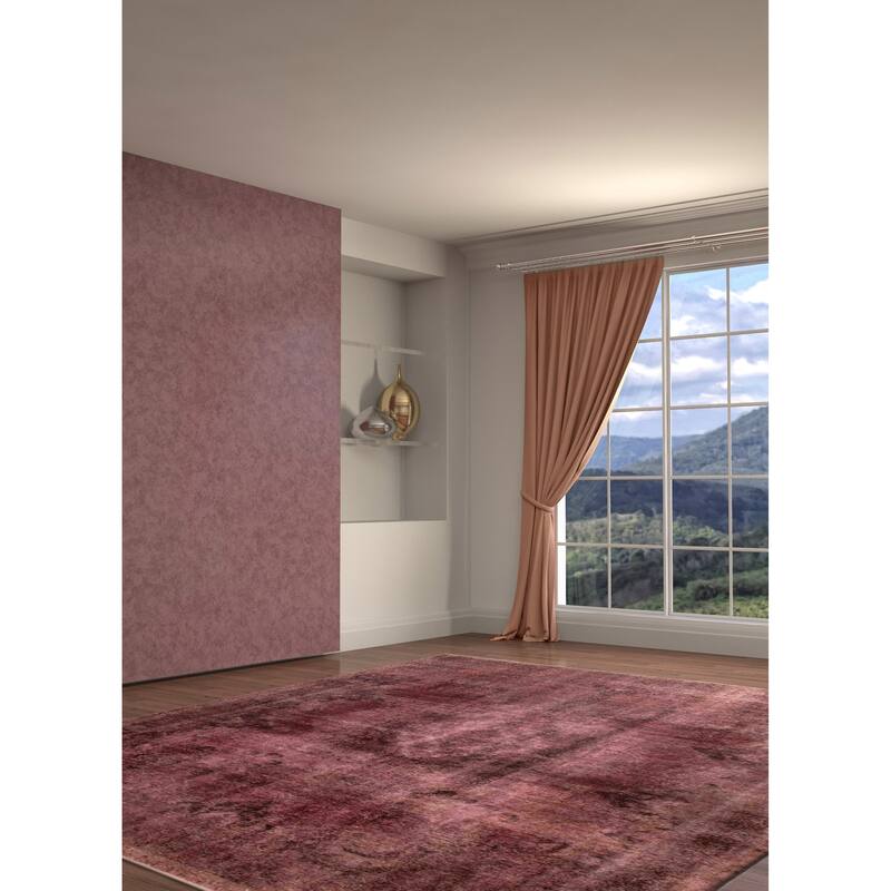 ECARPETGALLERY Hand-knotted Color Transition Dark Burgundy Wool Rug - 9'2 x 12'2