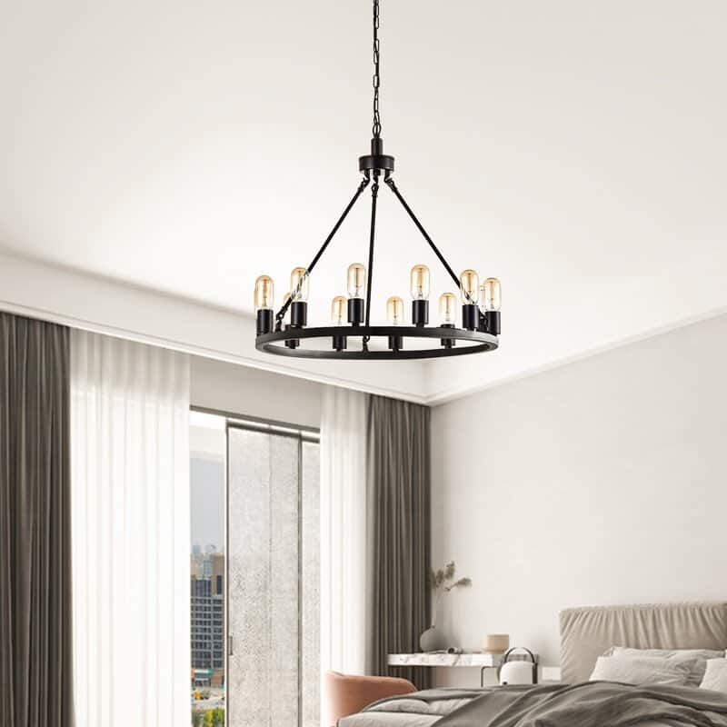 Maxax 12 - Light Unique Wagon Wheel Chandelier with Wrought Iron ...