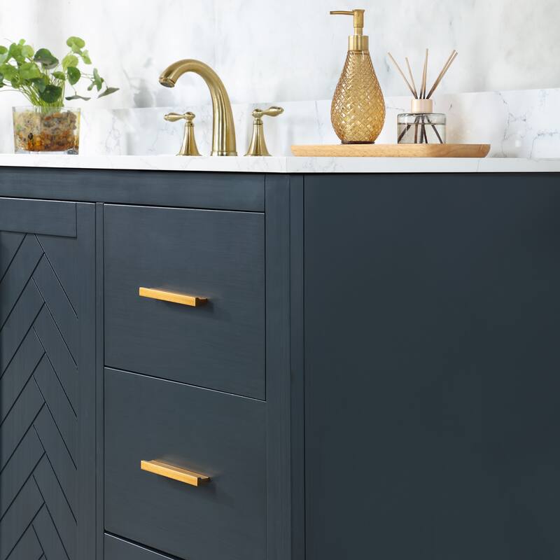 Altair Gazsi Bathroom Vanity with Composite Stone Countertop without Mirror