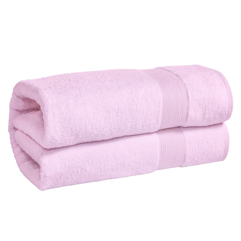 Fabstyles Oversized Premium Bath Sheet 40 by 80 Inches - 40x80 - Blush