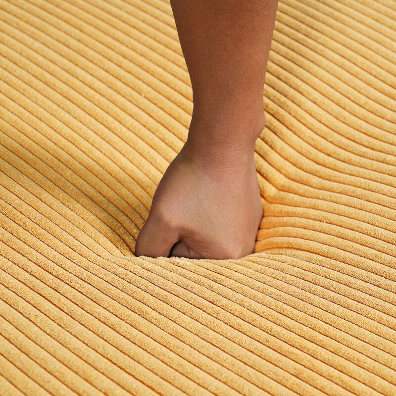 Christopher Knight Home - Modern Upholstered Corduroy Square Ottoman for Living Room with Plush Foam Cushion