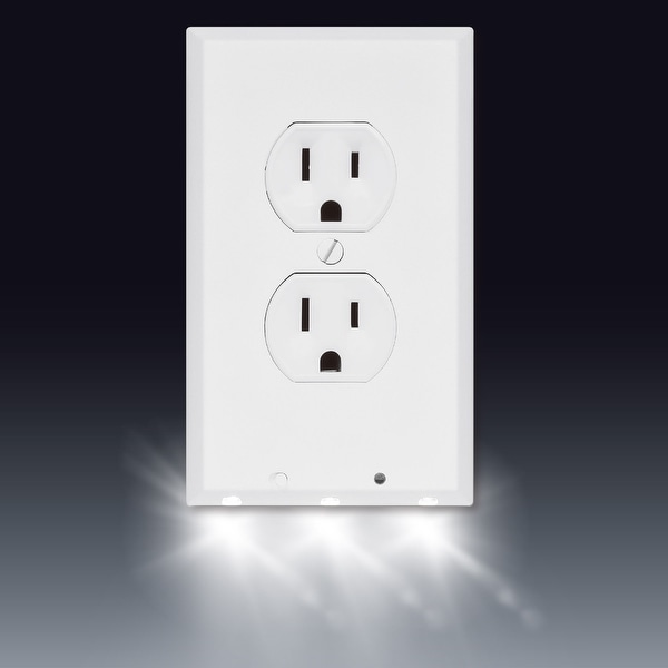Shop Powerglow Wall Outlet Plate LED Night Light On/Off Switch White