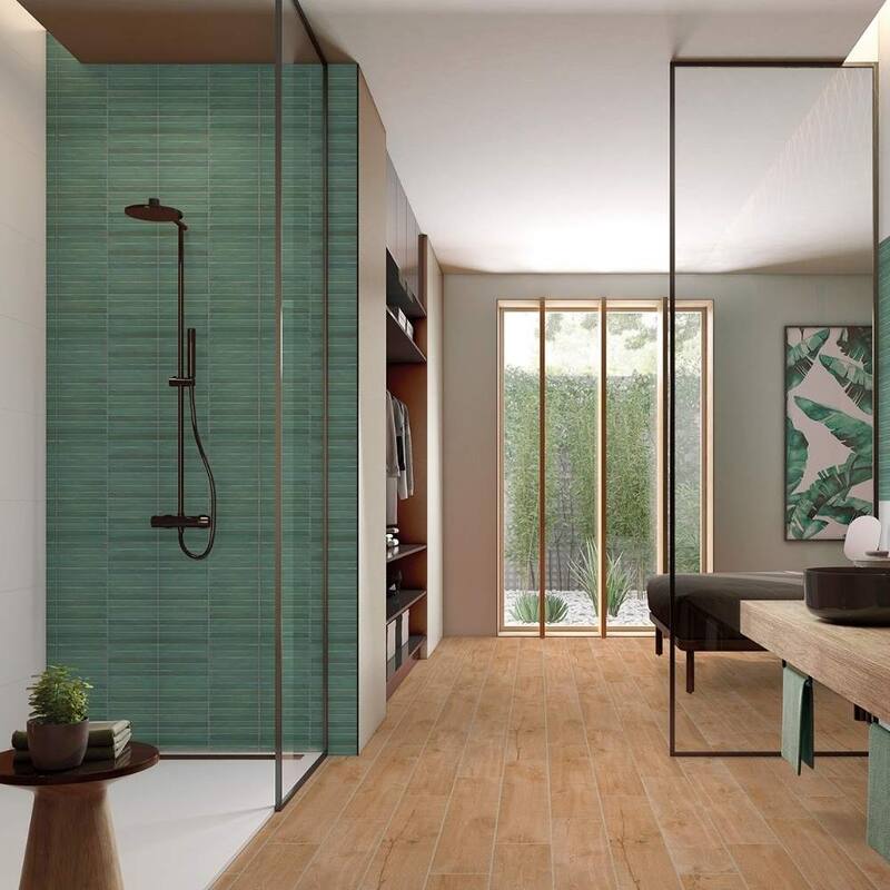 Castilla 14x14 Glossy Porcelain Textured Ribbed Tile - Wall, Backsplash