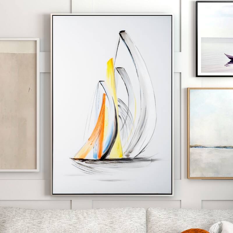 Schooner Winds Hand Painted Framed Canvas - Schooner Winds II