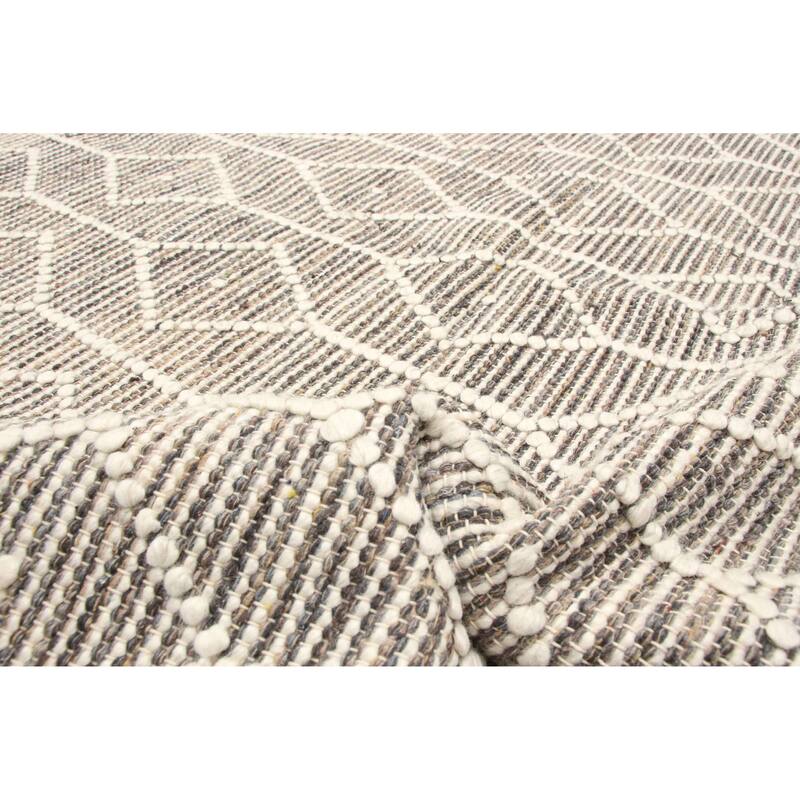 ECARPETGALLERY Braid weave Sienna Brown Wool Rug - 6'0 x 9'2