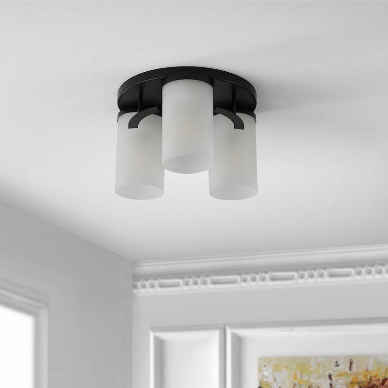 SAFAVIEH Lighting Jeffra Flush Mount - 12"W x 12"D x 7"H