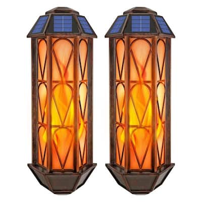 Solar Flame Lights Outdoor, Upgraded 74 LED Flickering Lights
